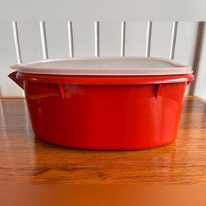 Vintage Tupperware Ham/Turkey/Roast Container With Insert 70’s Red!